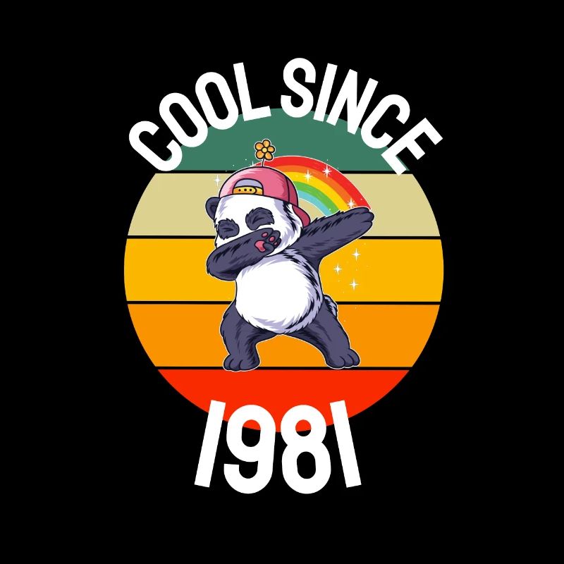 Cool Seit 1981 Retro Dabbing Panda 41. Geburtstag