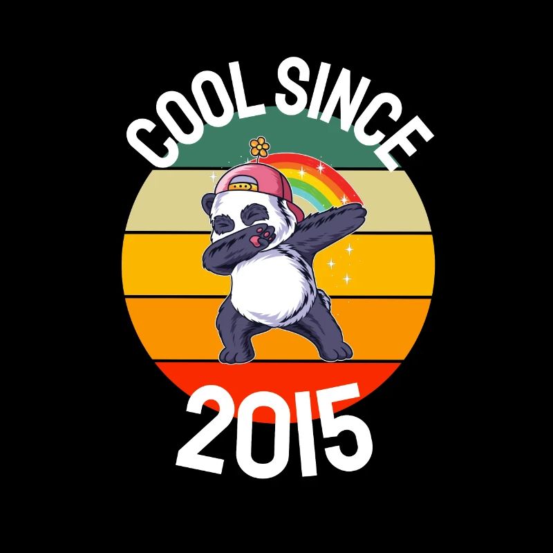 Cool Seit 2015 Retro Dabbing Panda 7. Geburtstag