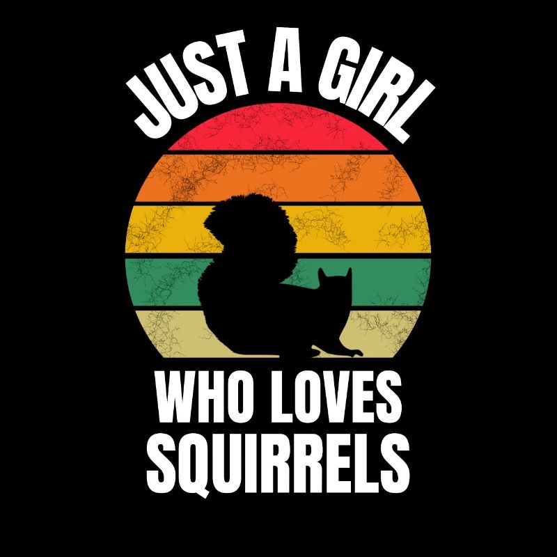 Wald Tier Natur Mädchen Retro Eichhörnchen