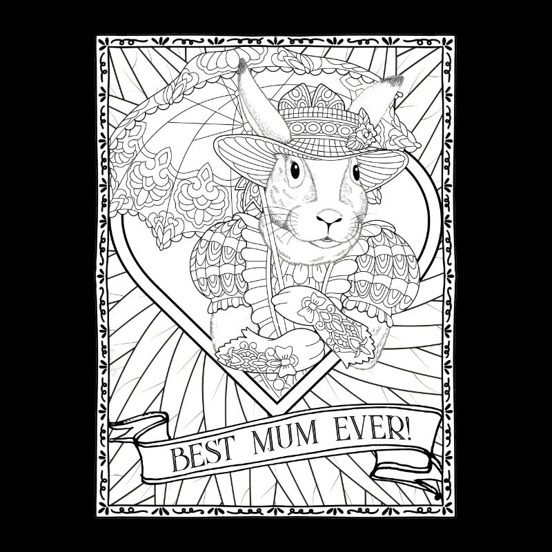 Beste Mum Ever Vintage Fantasy Kaninchen Muttertag