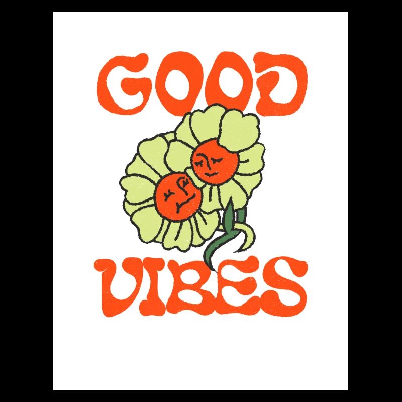 Orange Light Green Typecentric Psychedelic