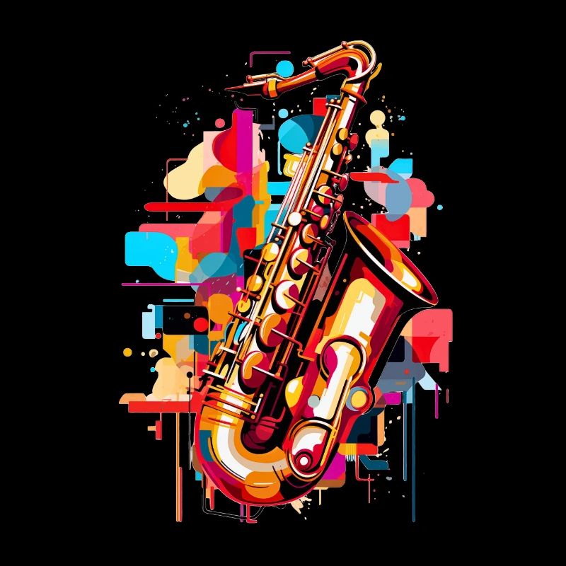 Jazz Fusion: Abstract Saxophone Tee