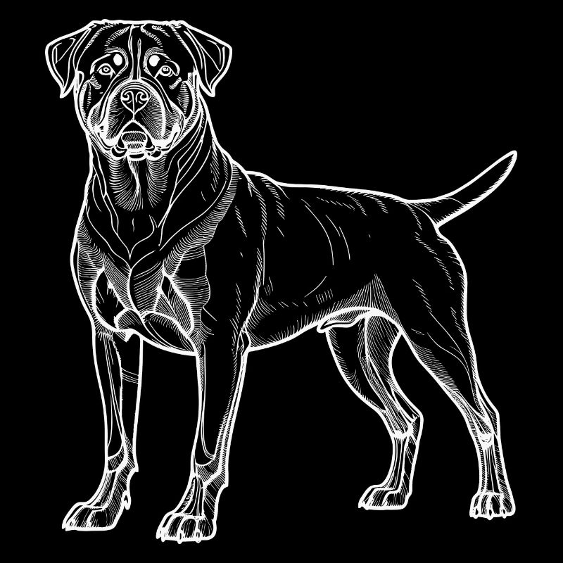 Lignes blanches Rottweiler