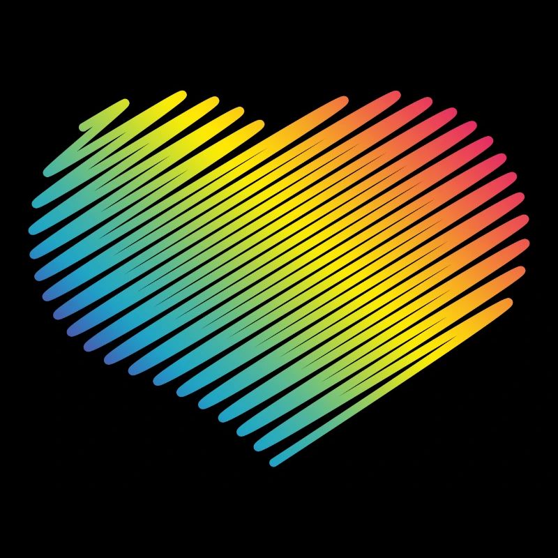 Rainbow Heart (Love / Scribble)
