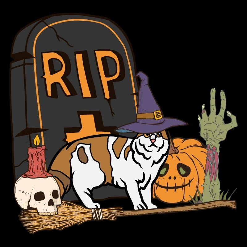 Mignon et effrayant American Curl chat d’Halloween