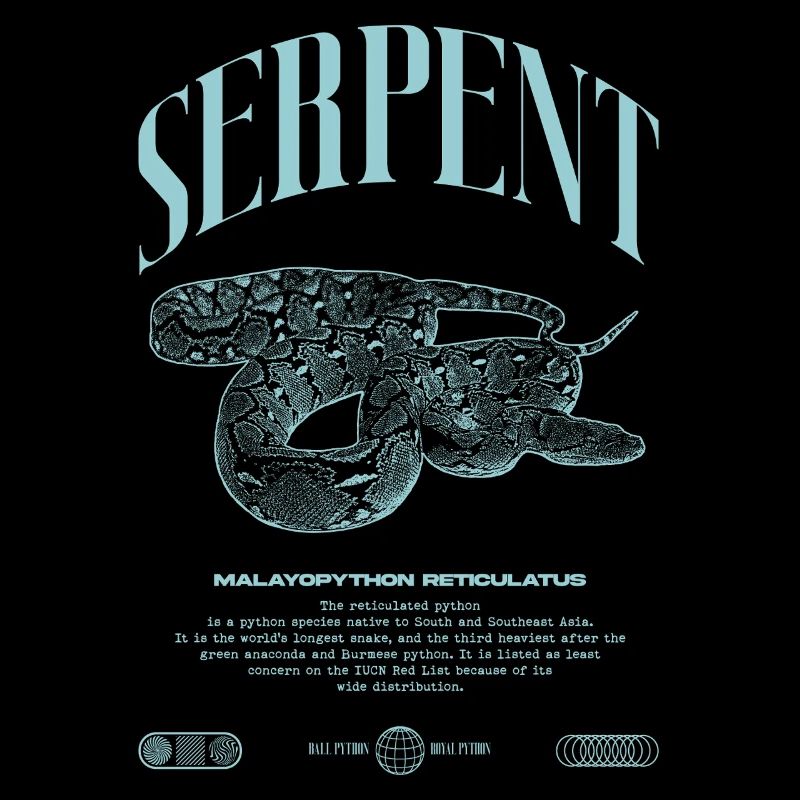 Gardien de reptiles python réticulé Streetwear