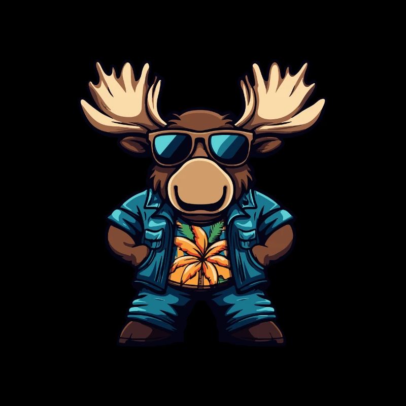 Moose Comic Funny Summer