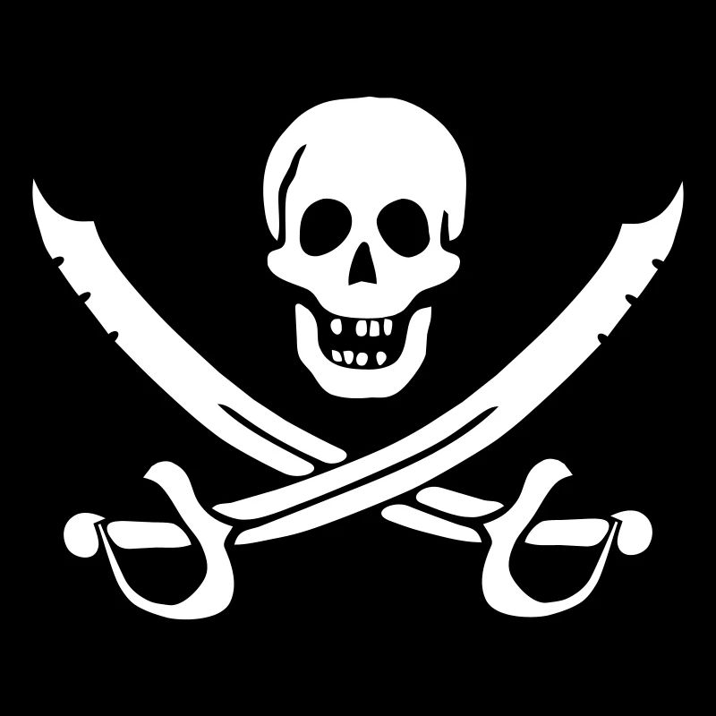 Piratenpullover Mann Weiß-Schwarz