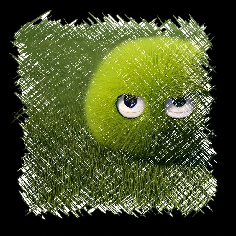 Drôle de boule d’herbe verte