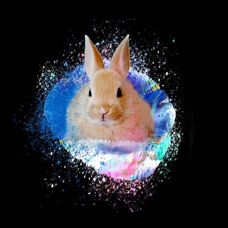lapin, lapin, aquarelle, graffiti, peinture, coloré
