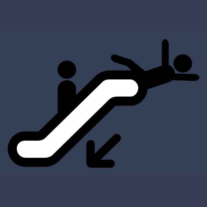 Rolltreppe Cartoon Comic Geschenkidee falsch