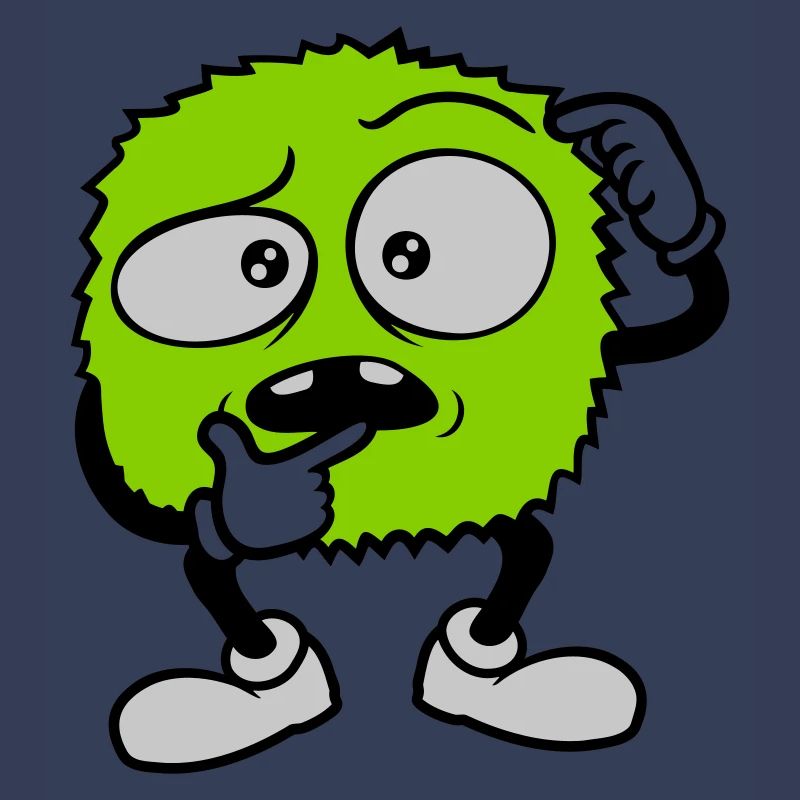 Comic skeptical face monster