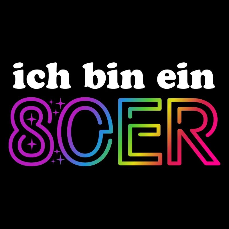 Ich bin ein 80er - bunter Regenbogen - Kostüm