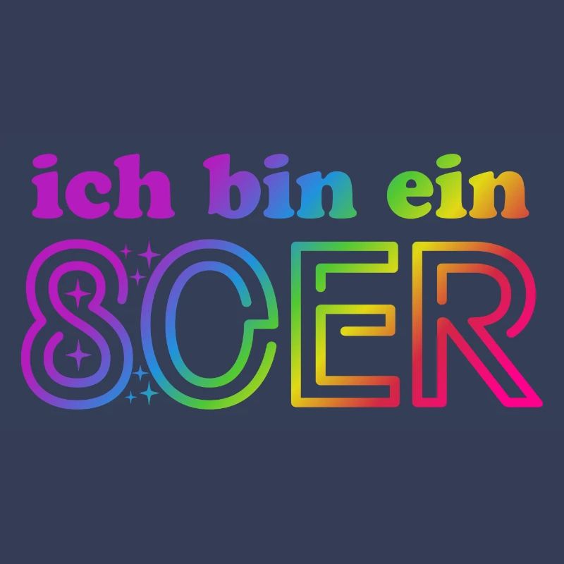 Ich bin ein 80er - bunter Regenbogen - Kostüm