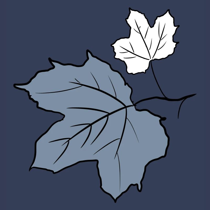 Feuille d’érable / Maple feuilles dessin. Jaune, vert.