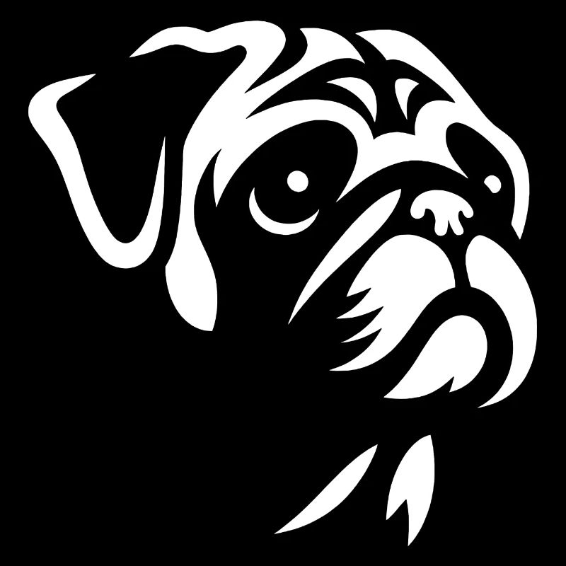 Mops Silhouette Haustier Minimalistisch Elegant