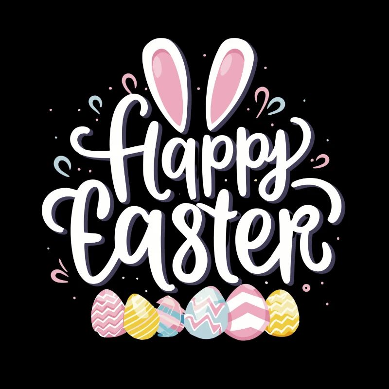 Happy Easter Happy Easter with bunny ears