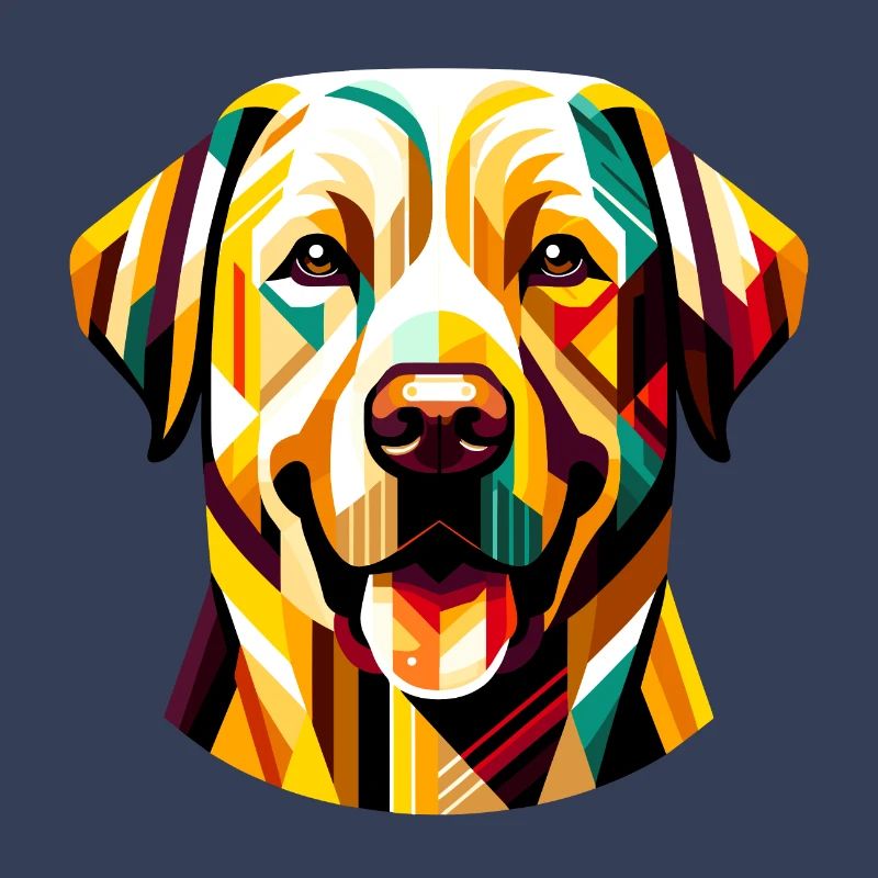 Labrador Patchwork vibrant : Design abstrait de chien