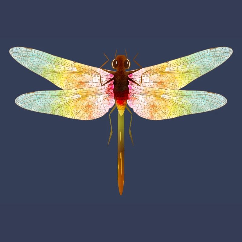 Libellule irisée – motif insecte en filigrane