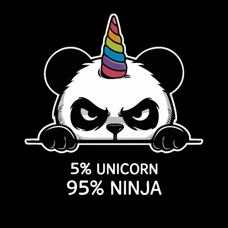 Panda Einhorn Ninja Spruch