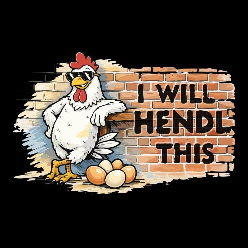 Graffiti chicken with saying I WILL HENDL THIS