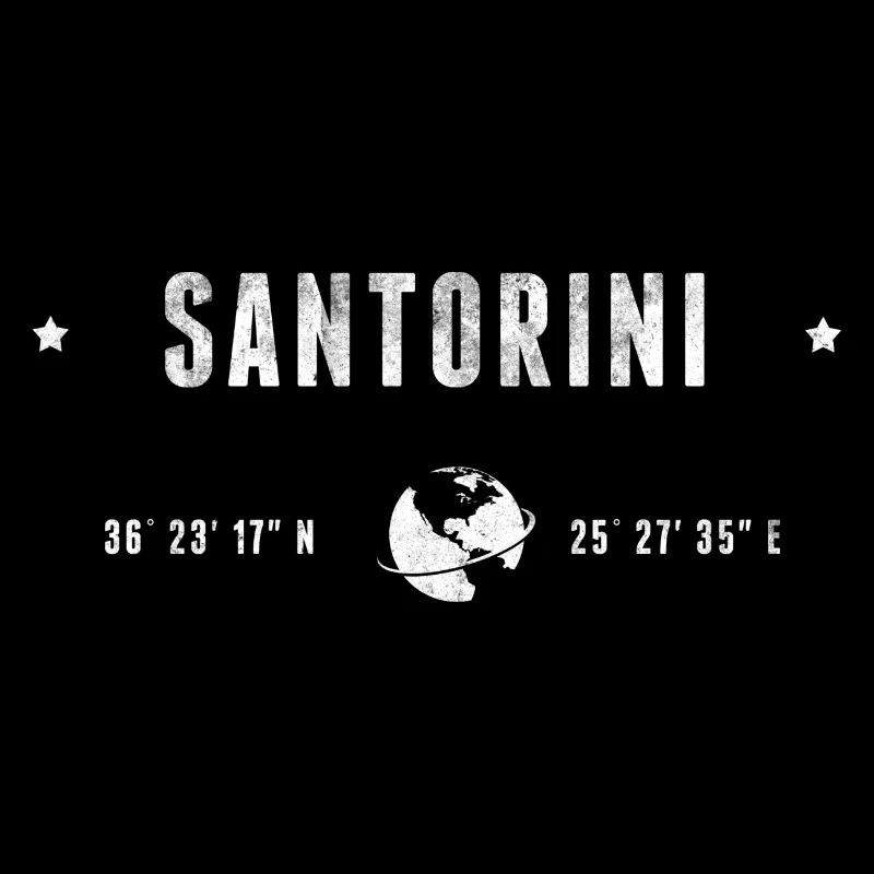Santorini Stylized Geographical Coordinates