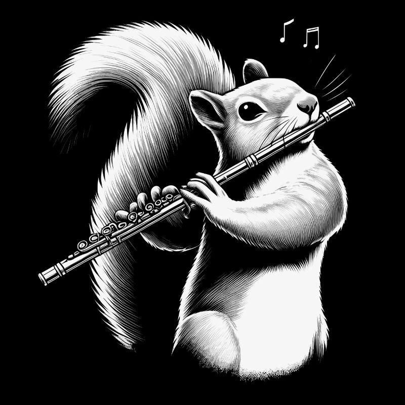 Squirrel with flute