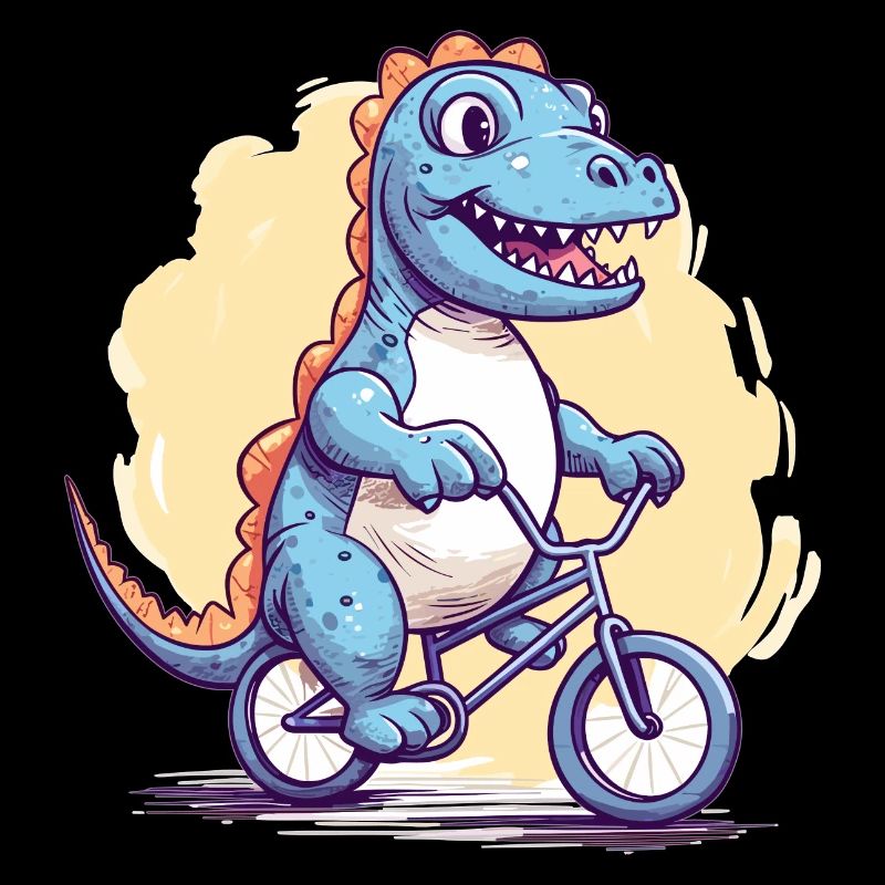 Dinosaur on bicycle
