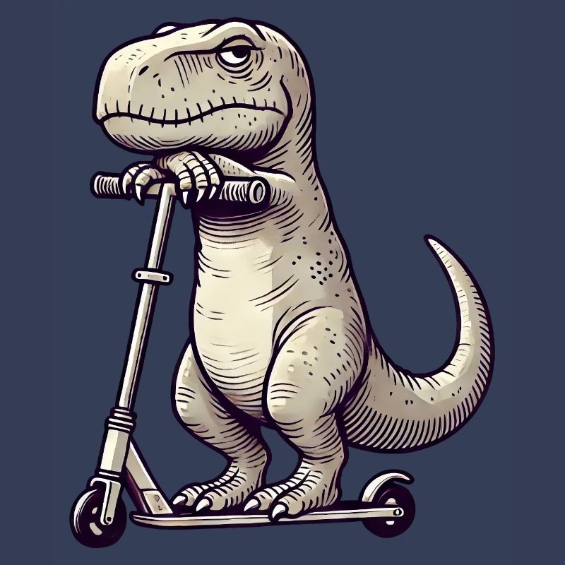 Grumpy Dino T-Rex sur Kickroller Comic