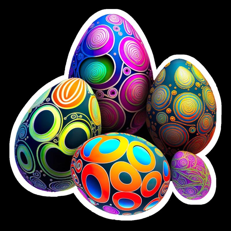 Psychédélique Easter Egg Party Easter Eggs coloré