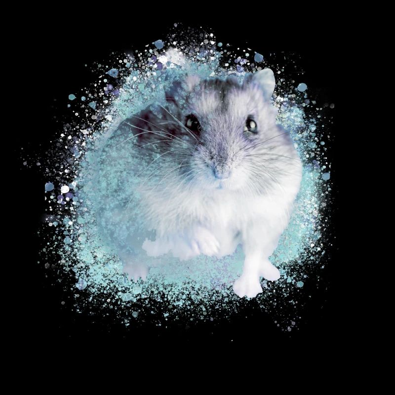 dwarf hamster,hamster,white,graffiti,painting