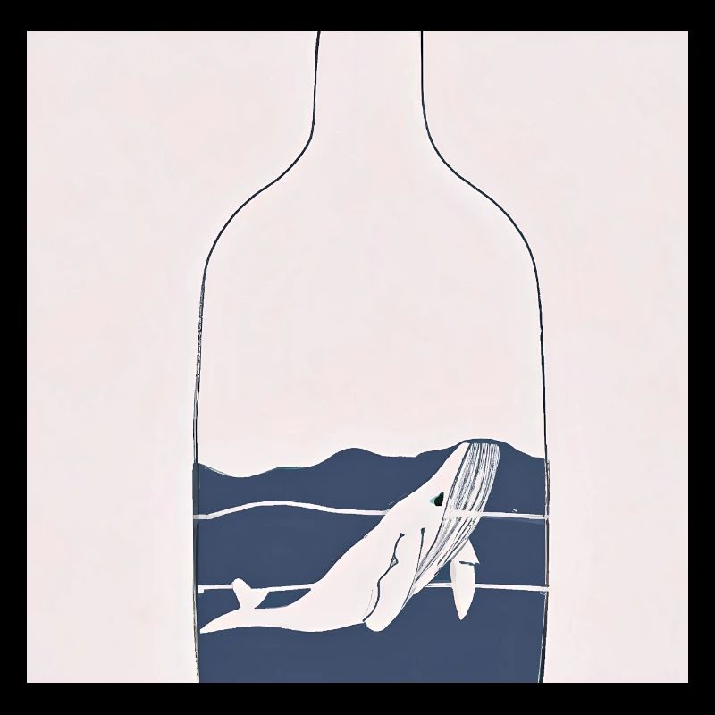 Message dans une bouteille, Illustration de baleine, Déclaration