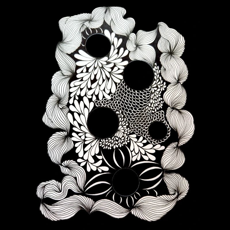 Black Flower Ring Pattern