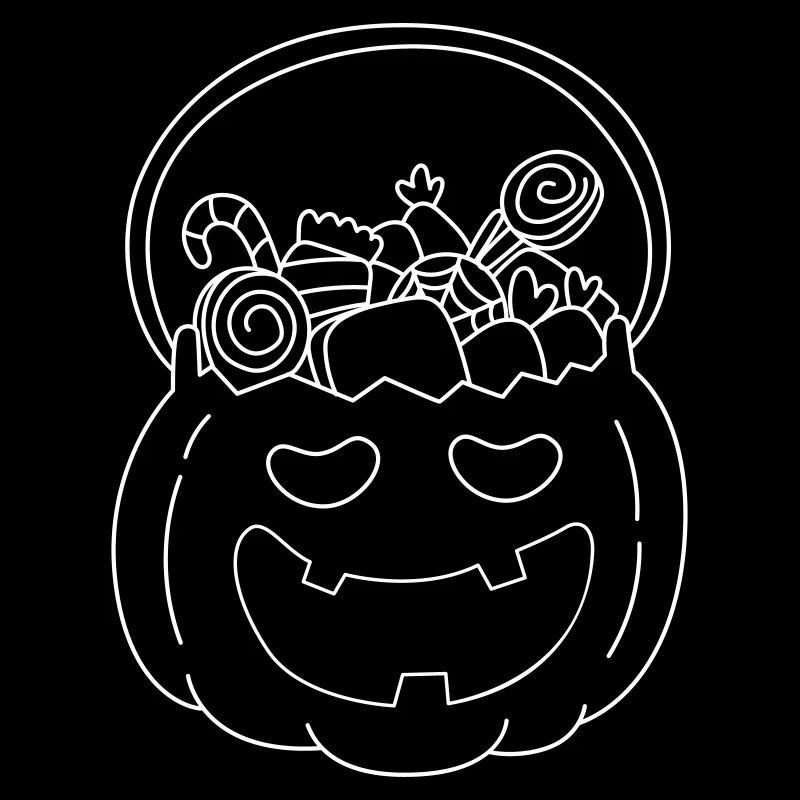 Halloween pumpkin and Candies