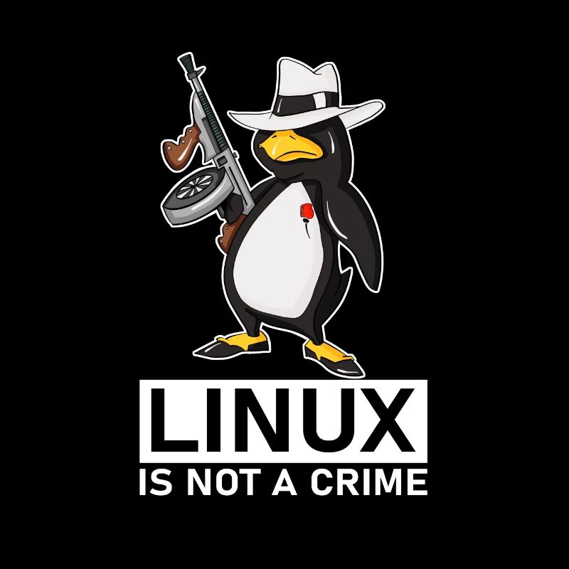 Linux is Not A Crime Linux Tux Penguin
