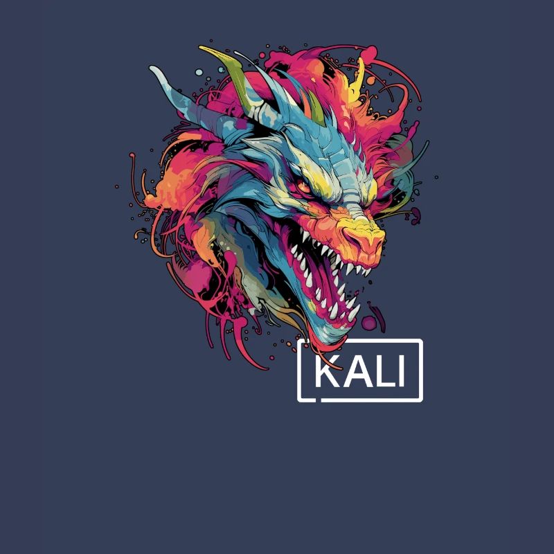 Kali Linux Dragon Design coloré pour DevOps et