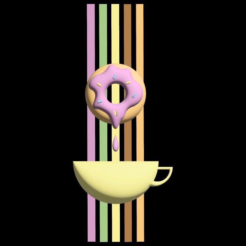 Einladung zum Kaffee oder Tee mit Rosa Donut.