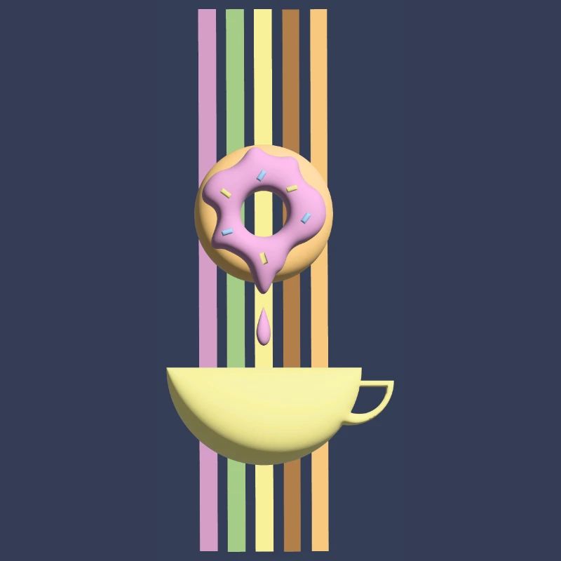 Einladung zum Kaffee oder Tee mit Rosa Donut.