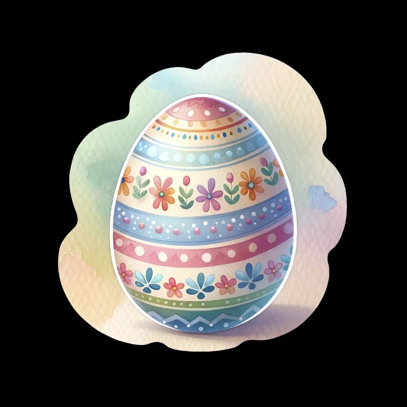 Minimalist Watercolor Painted Style Easter Egg