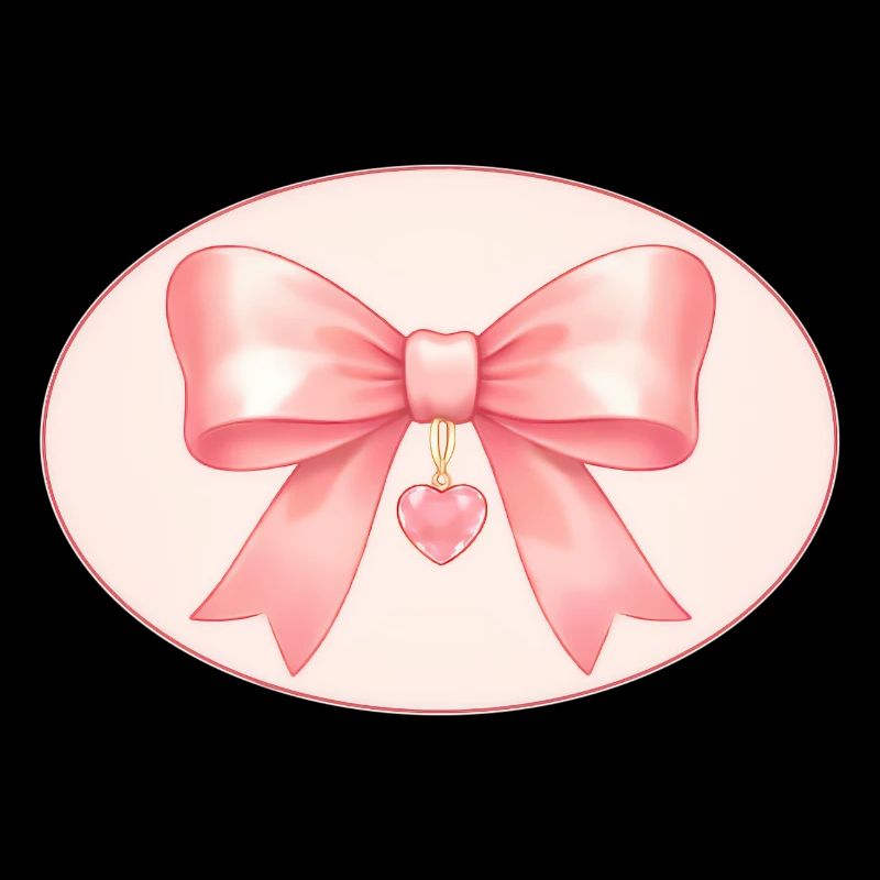 Nœud rose avec pendentif en forme de cœur Bichon & Bear Studio