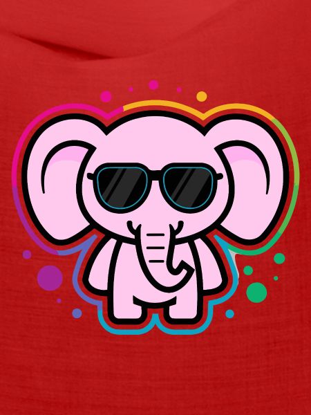 Rosa Elefant mit Brille
