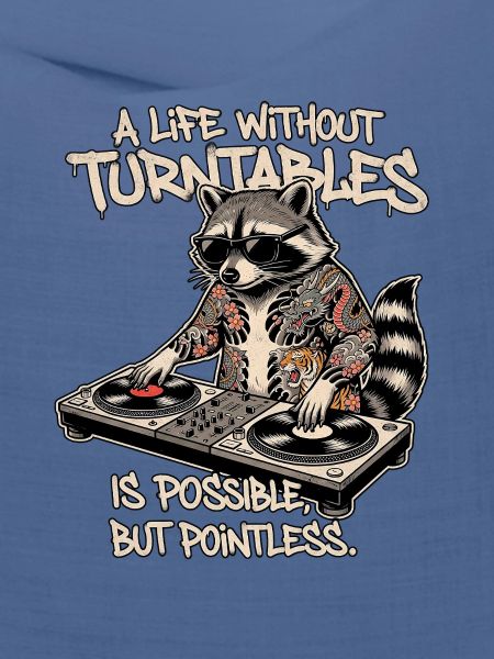 Waschbär Turntable Dj