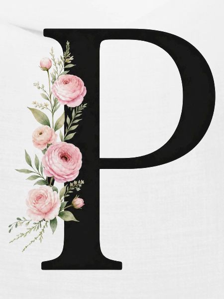 P Buchstabe Monogram Floral