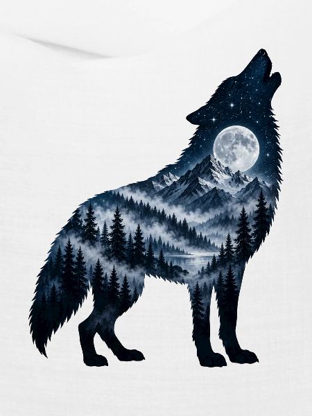 Wolf Krafttier Vollmond
