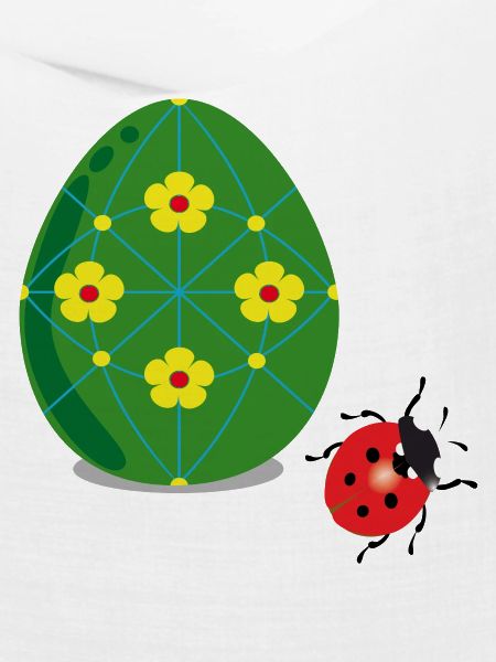 Osterei mit Marienkäfer