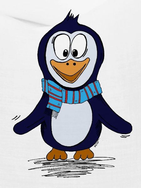 Lustiger Piguin mit Schal