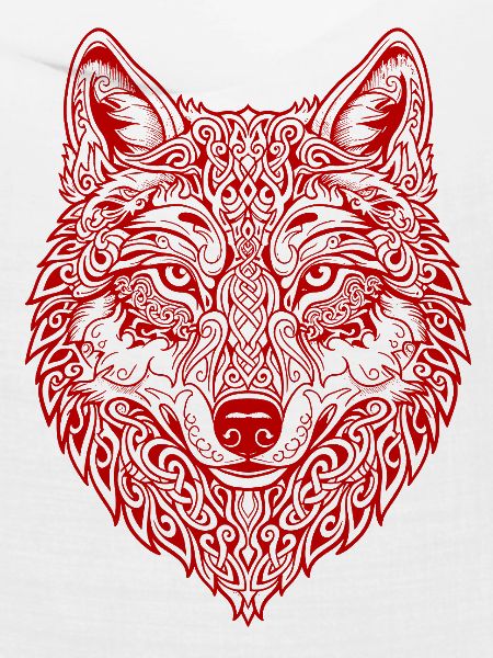 Ornamentierter Wolfskopf
