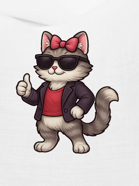 Cooler Katze mit Lederjacke 