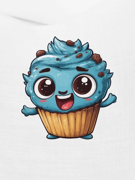 Blauer Cupcake Mascot Design