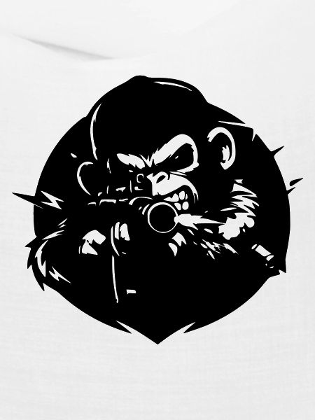 Affe mit Gewehr